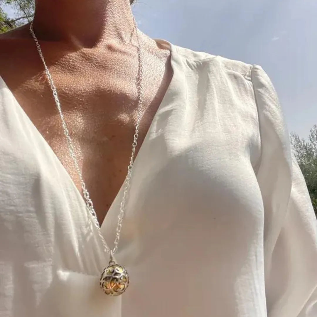 Collar Exclusivo Llamador de Ángeles XL Plata-Eleva la vibración con tu bebé