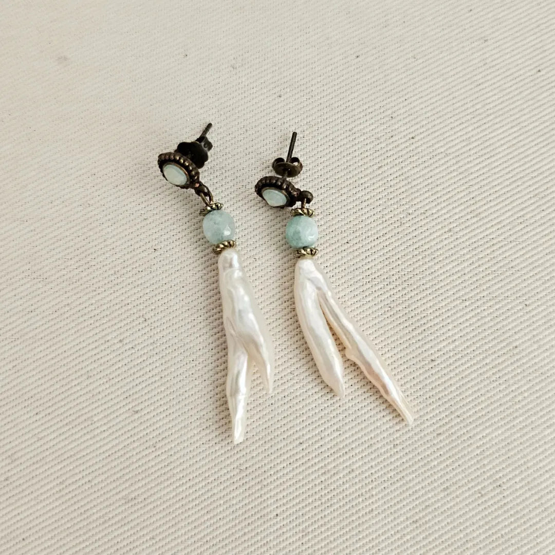 Pendientes Aguamarina XL