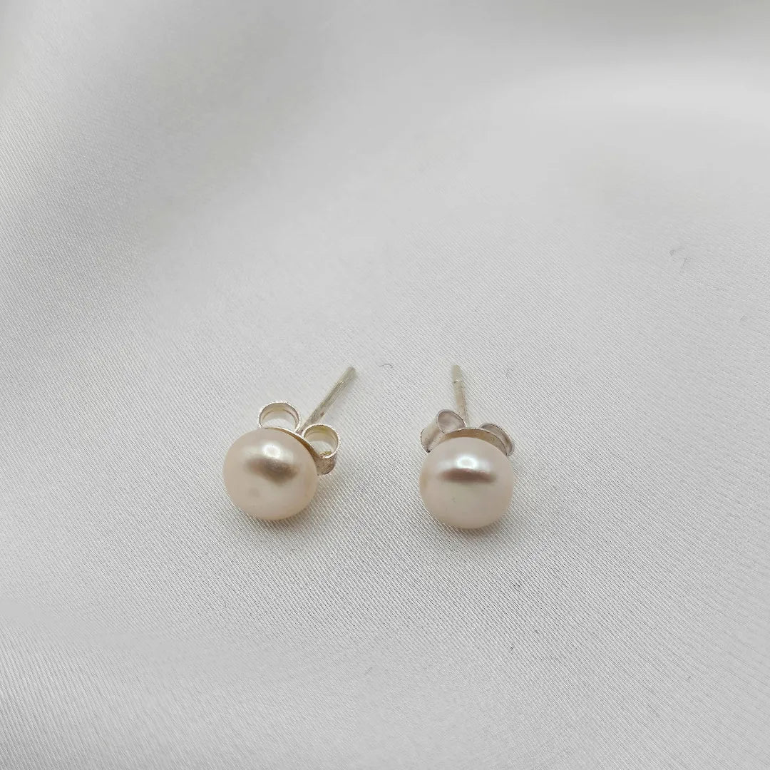 Pendientes Mini Perlas Plata