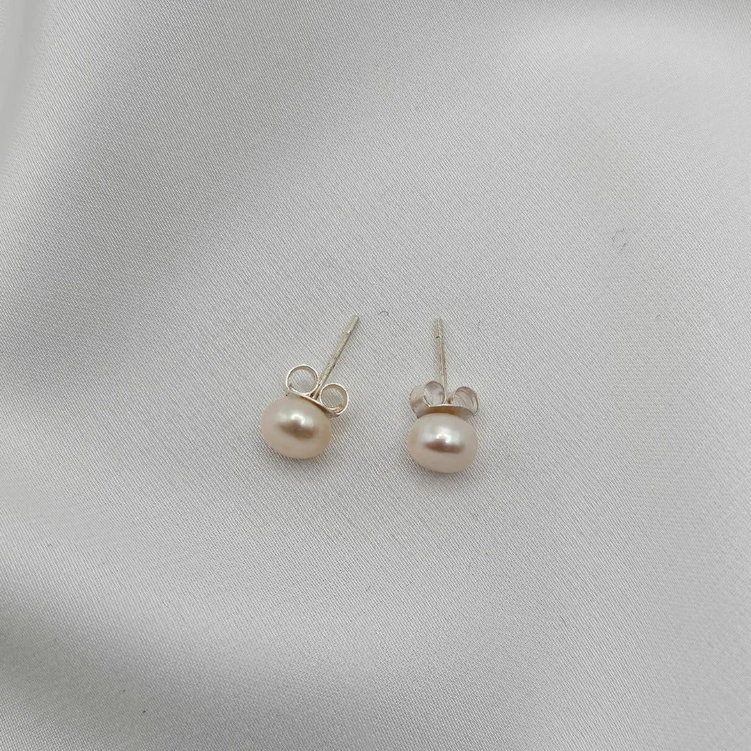 Pendientes Mini Perlas Plata